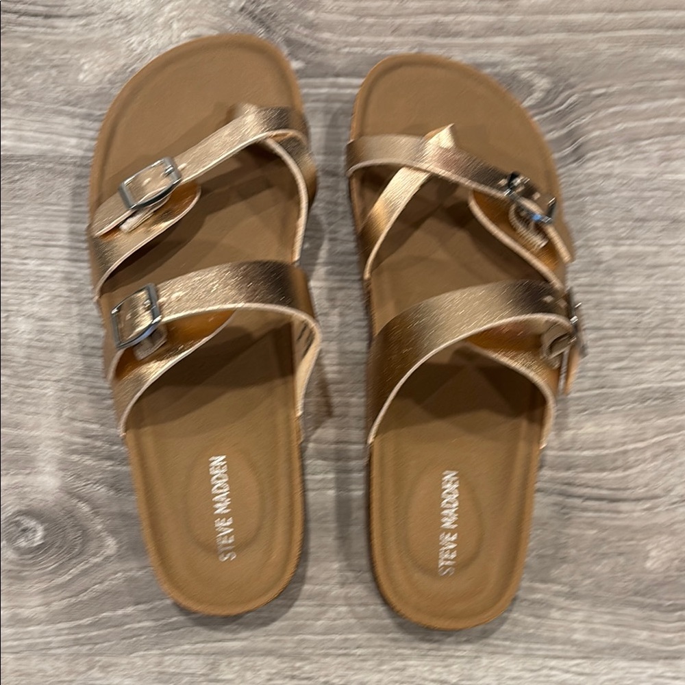 Steve Madden Rose Gold Double-Strap Sandals